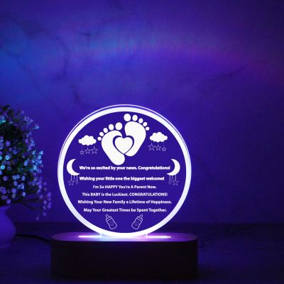 ersonalized Quote Engraved Night Lamp | Congratulations Gift for Pregnancy